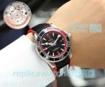 Omega Seamaster Copy Watch Red & Black Rubber Leather Watch Strap